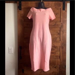 Beautiful salmon pink midi dress . New w tags size XL